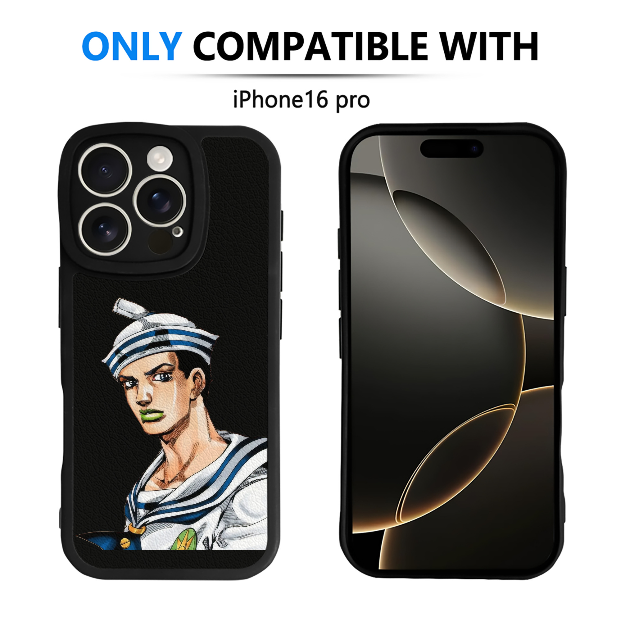 （画像用） ジョジョの奇妙な冒険 東方定助 JoJo's Bizarre Adventure Higashikata Josuke 【iPhone 16シリーズ対応】シリコンスマホケース（レザー調） 材質：シリコン